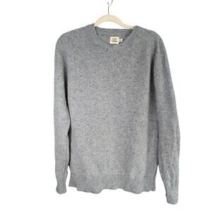 Flint and Tinder Merino Wool Sweater Mens L Gray Speckled Crew Neck